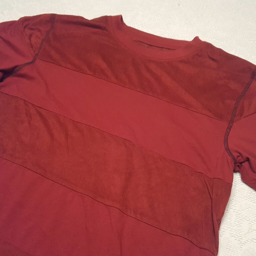 RAW YARN CONTRASTING PANELS SOFT FABRIC T-SHIRT